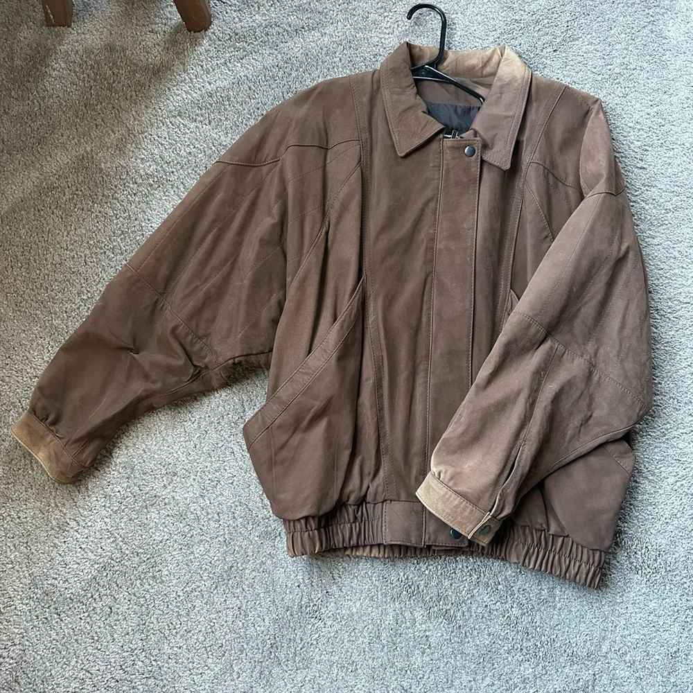 Vintage Men’s Genuine Leather Suede Coat Large - Picture 9 of 15